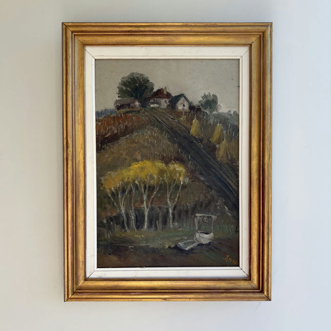 Authentic Landscape Oil Painting "Country Road" Expressive Artwork Holland Art Shop