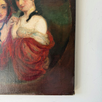 19th Century Oil Painting Portrait "Two Women" Medium Artwork Holland Art Shop