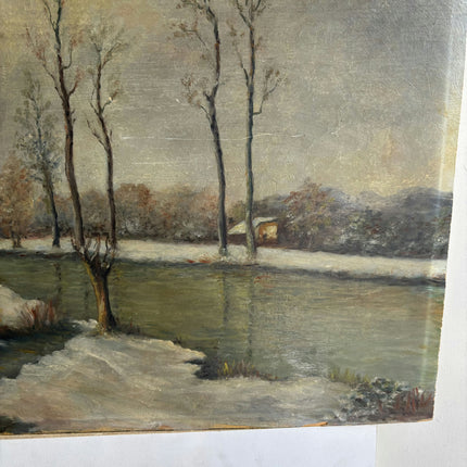 Elegant Landscape Oil Painting "Row Of Trees" Rustic Small Art Holland Art Shop