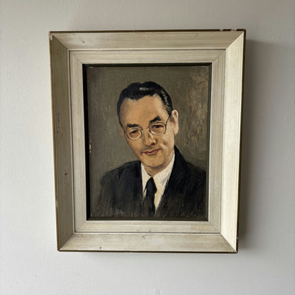 Traditional Portrait Oil Painting "Man With Glasses" Refined Small Art Holland Art Shop