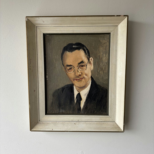 Traditional Portrait Oil Painting "Man With Glasses" Refined Small Art Holland Art Shop