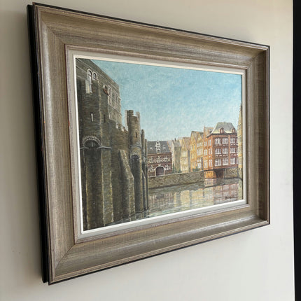 Elegant Cityscape Oil Painting "Stone Gate" Handcrafted Large Artwork Holland Art Shop