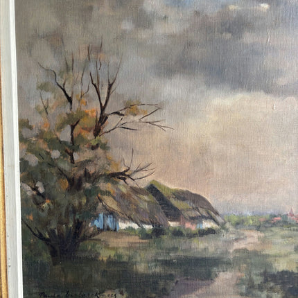 Authentic Landscape Oil Painting "Grazing Cows" Vintage Art Holland Art Shop