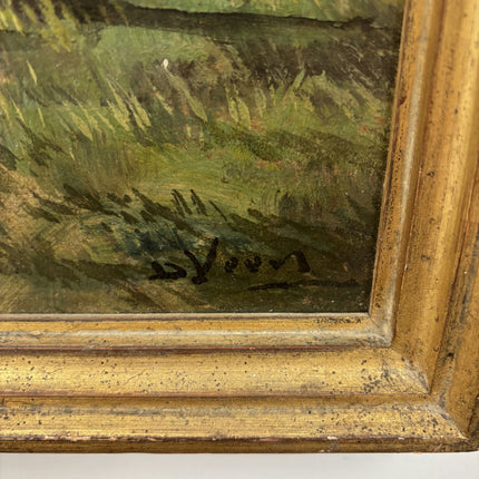 19th Century Antique Landscape Oil Painting "Autumn Trees" Art Holland Art Shop