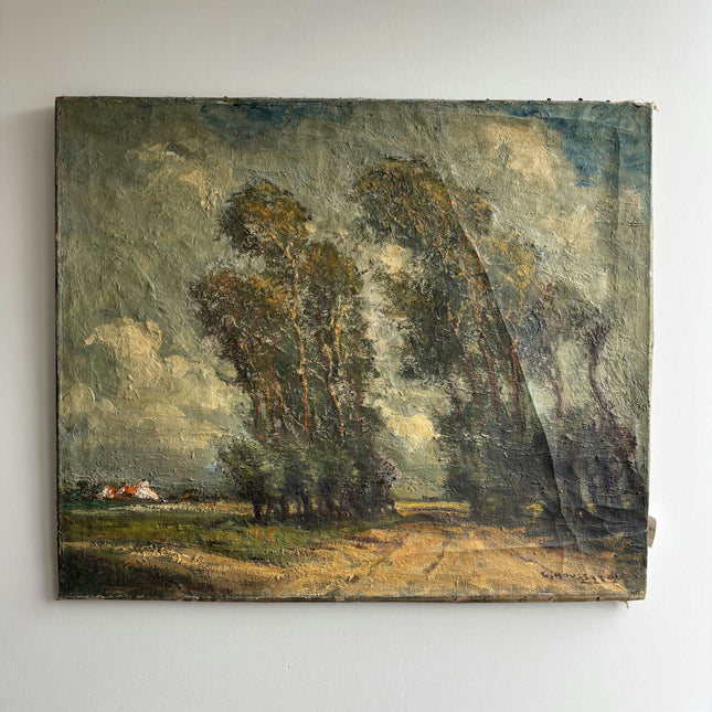 1941 Landscape Oil Painting "Clustered Trees" French Art Holland Art Shop