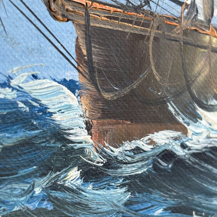 Refined Seascape Oil Painting "Sailing Ship" Traditional Small Artwork Holland Art Shop