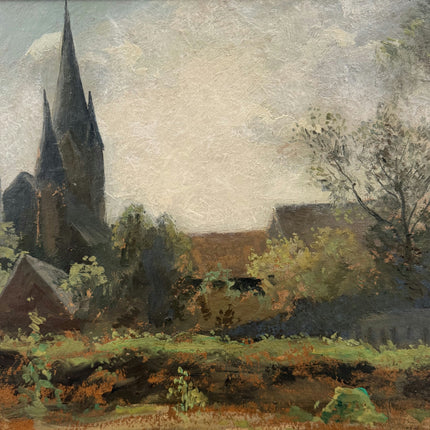 Elegant Landscape Oil Painting "Village Church" Timeless Artwork Holland Art Shop