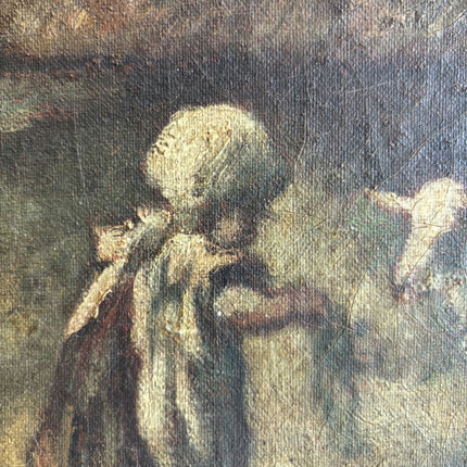 Rustic Figurative Oil Painting "Woman Figure" Traditional Small Artwork Holland Art Shop