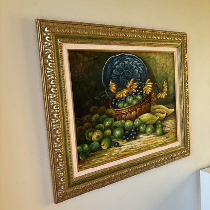 Figurative Oil Painting Still Life "Fruit Basket" Antique Medium Art Holland Art Shop