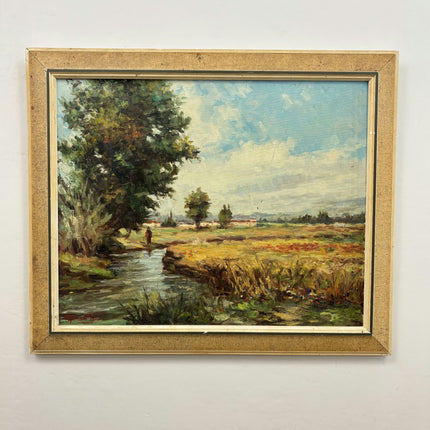 Handcrafted Landscape Oil Painting "Lonely Walker" Detailed Art Holland Art Shop