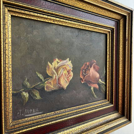 Classic Floral Still Life Oil Painting "Framed Roses" Handcrafted Artwork Holland Art Shop