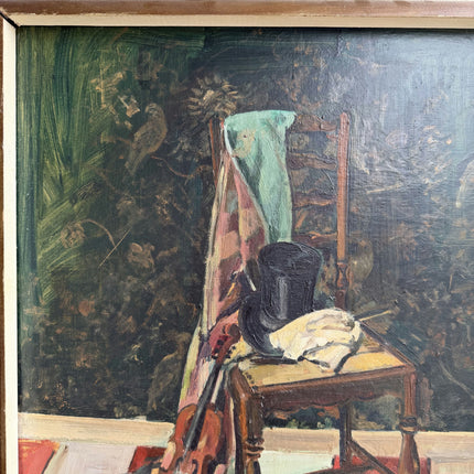 Expressive Still Life Oil Painting "Violin Chair" Original Artwork Holland Art Shop