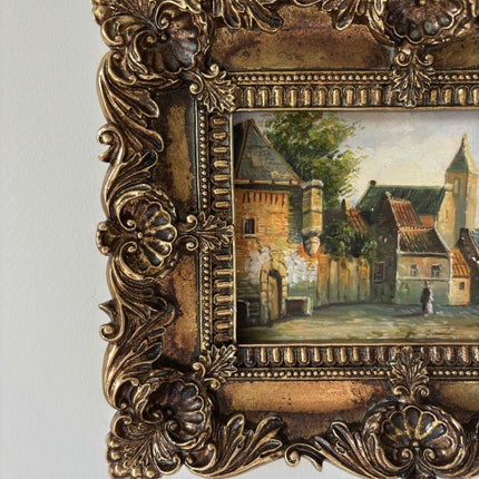 Marvelous Oil Painting Cityscape "City Stroll" Figurative Small Art Holland Art Shop
