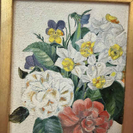 Timeless Flowery Still Life Oil Painting "Floral Bouquet" Traditional Small Art Holland Art Shop