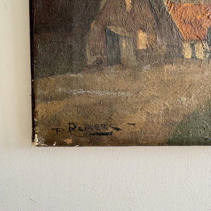 Refined Landscape Oil Painting "Village Church" Detailed Small Artwork Holland Art Shop