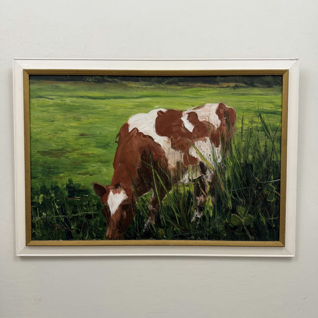 Expressive Animals Oil Painting "Grazing Cow" Timeless Art Holland Art Shop