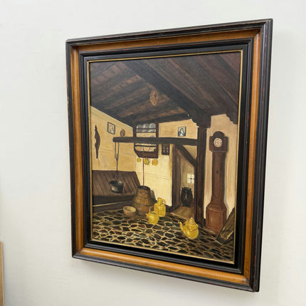 Expressive Interior Oil Painting "Yellow Teapots" Elegant Artwork Holland Art Shop