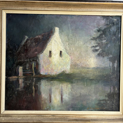 Original Landscape Oil Painting "Luminous House" Expressive Art Holland Art Shop
