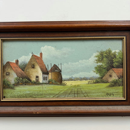 Elegant Farm Oil Painting "Framed Painting" Authentic Small Art Holland Art Shop