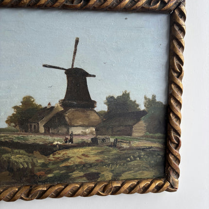 Classic Landscape Oil Painting "Windmill Silhouette" Vintage Art Holland Art Shop