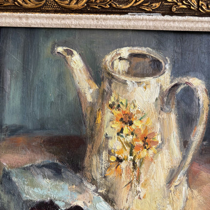Traditional Still Life Oil Painting "Flowered Pitcher" Refined Belgique Art Holland Art Shop
