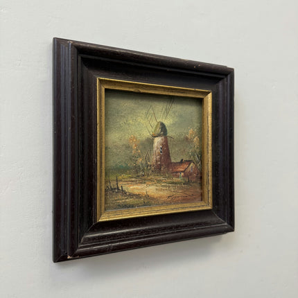 Authentic Landscape Oil Painting "Windmill Painting" Classic Small Art Holland Art Shop