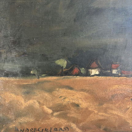 Rustic Seascape Oil Painting "Row Houses" Refined Artwork Holland Art Shop