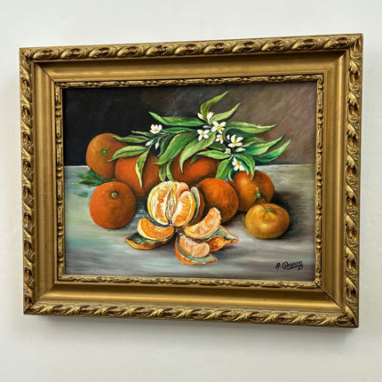 Detailed Still Life Oil Painting "Pile Oranges" Rustic Small Art Holland Art Shop