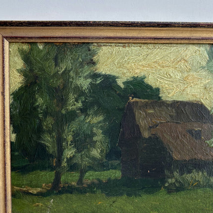 Original Landscape Oil Painting "Thatched Cottage" Expressive Small Art Holland Art Shop