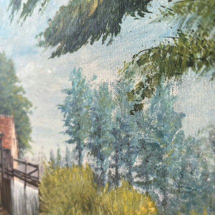 Original Landscape Oil Painting "Watermill Wheel" Traditional Artwork Holland Art Shop
