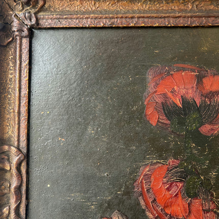 Rustic Floral Still Life Oil Painting "Worn Cardboard" Timeless Large Artwork Holland Art Shop