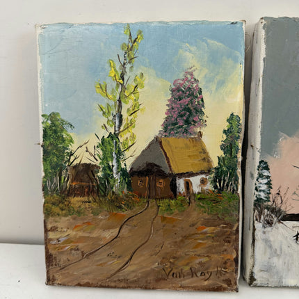 Original Landscape Oil Painting "Thatched Cottage" Classic Small Art Holland Art Shop