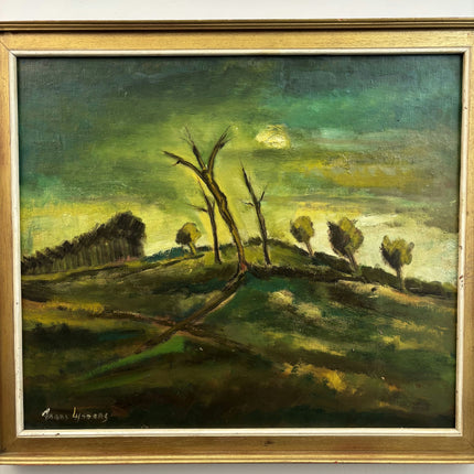 Elegant Landscape Oil Painting "Bare Tree" Expressive Large Artwork Holland Art Shop