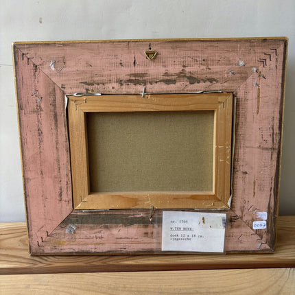 Vintage Winter Landscape Oil Painting "Gilded Frame" Classic Small Art Holland Art Shop