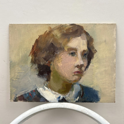 Authentic Portrait Oil Painting "Young Woman" Elegant Small Art Holland Art Shop