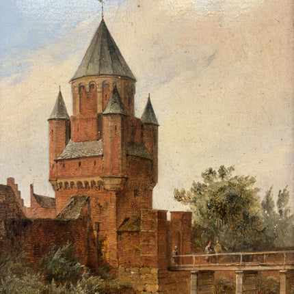 Traditional Cityscape Oil Painting "Cardboard Backing" Elegant Small Artwork Holland Art Shop