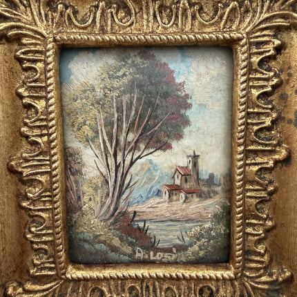 Expressive Landscape Oil Painting "Gilded Frame" Traditional Small Art Holland Art Shop