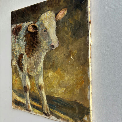 Timeless Animals Oil Painting "Spotted Calf" Rustic Artwork Holland Art Shop