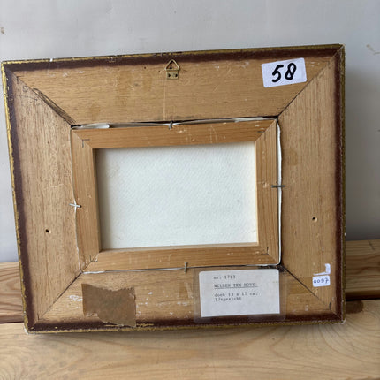 Original Winter Landscape Oil Painting "Gilded Frame" Elegant Small Art Holland Art Shop