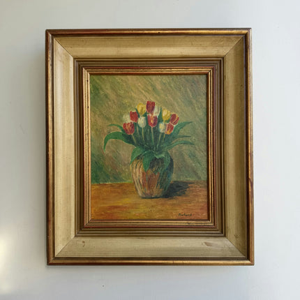 Original Floral Still Life Oil Painting "Tulip Vase" Refined Artwork Holland Art Shop