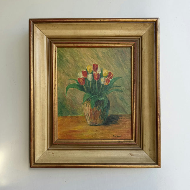 Original Floral Still Life Oil Painting "Tulip Vase" Refined Artwork Holland Art Shop