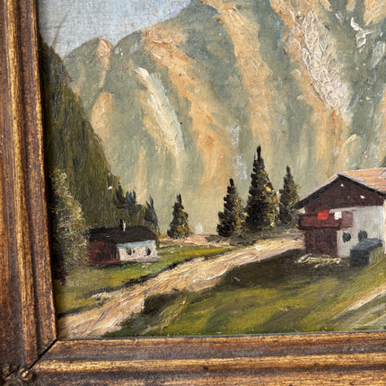 Elegant Landscape Oil Painting "Mountain Cabin" Expressive Small Artwork Holland Art Shop
