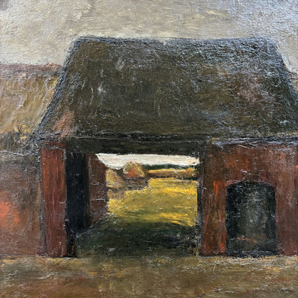 Authentic Farm Oil Painting "Thatched Roof" Refined Large Artwork Holland Art Shop
