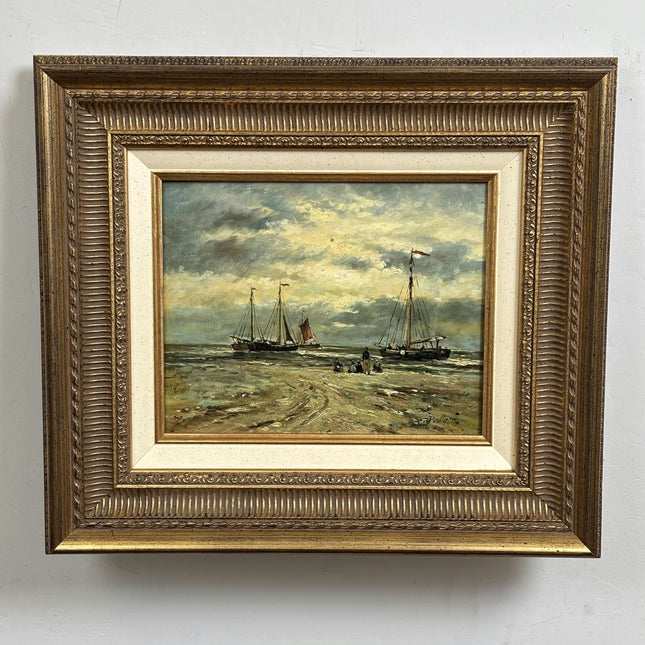 Classic Seascape Oil Painting "Fishing Boats" Timeless Artwork Holland Art Shop