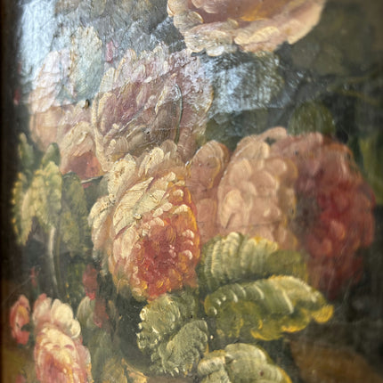 Vintage Flowery Still Life Oil Painting "Peony Bouquet" Original Small Art Holland Art Shop