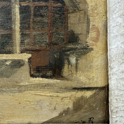 Refined Cityscape Oil Painting "Stone Archway" Traditional Small Artwork Holland Art Shop