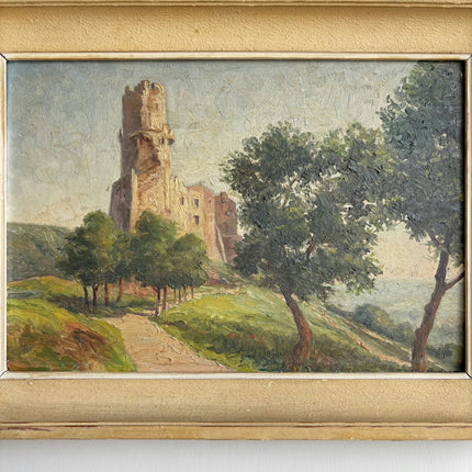 Vintage Landscape Oil Painting "Ruined Tower" Timeless Art Holland Art Shop