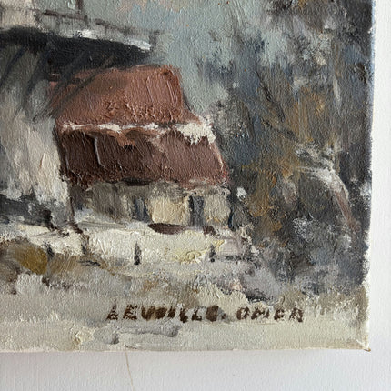 Expressive Winter Landscape Oil Painting "Windmill Tower" Refined Artwork Holland Art Shop