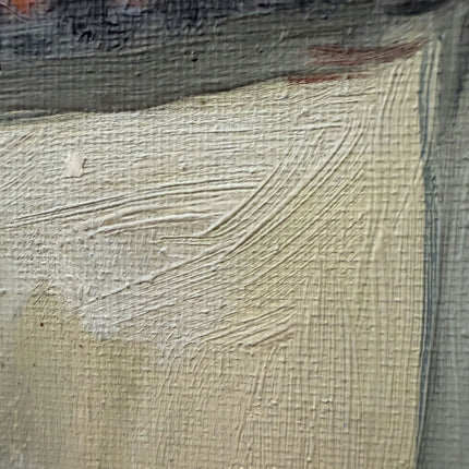 Detailed Cityscape Oil Painting "Narrow Alley" Rustic Small Artwork Holland Art Shop