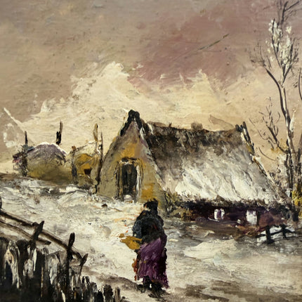 Original Winter Landscape Oil Painting "Framed Painting" Classic Small Art Holland Art Shop